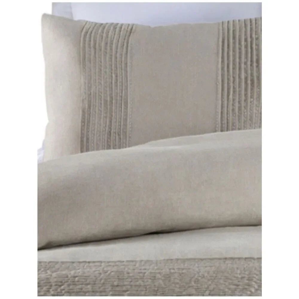 650$ New SURYA Upton Metallic Collection Linen Duvet Set Full/Queen